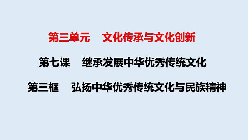 7.3  弘扬中华优秀传统文化与民族精神 课件6 必修四哲学与文化01