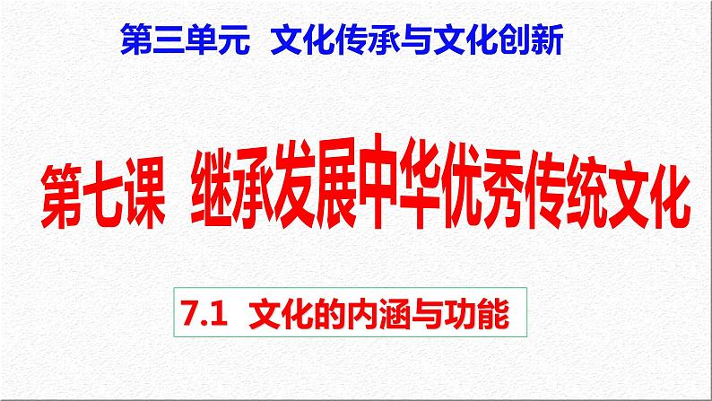 7.1 文化的内涵与功能 课件6 必修四哲学与文化第3页