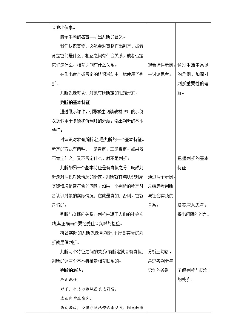 高中政治选修三  5.1判断的概述 教学设计02