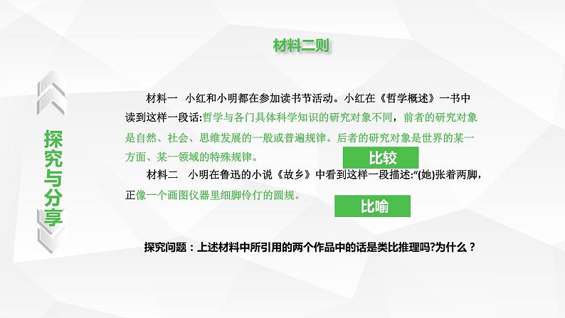 高中政治选修三  7.2类比推理及其方法 课件第8页