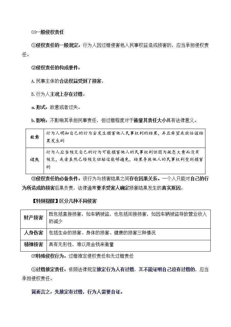 高中政治选修二  第四课 侵权责任与权利界限学案03