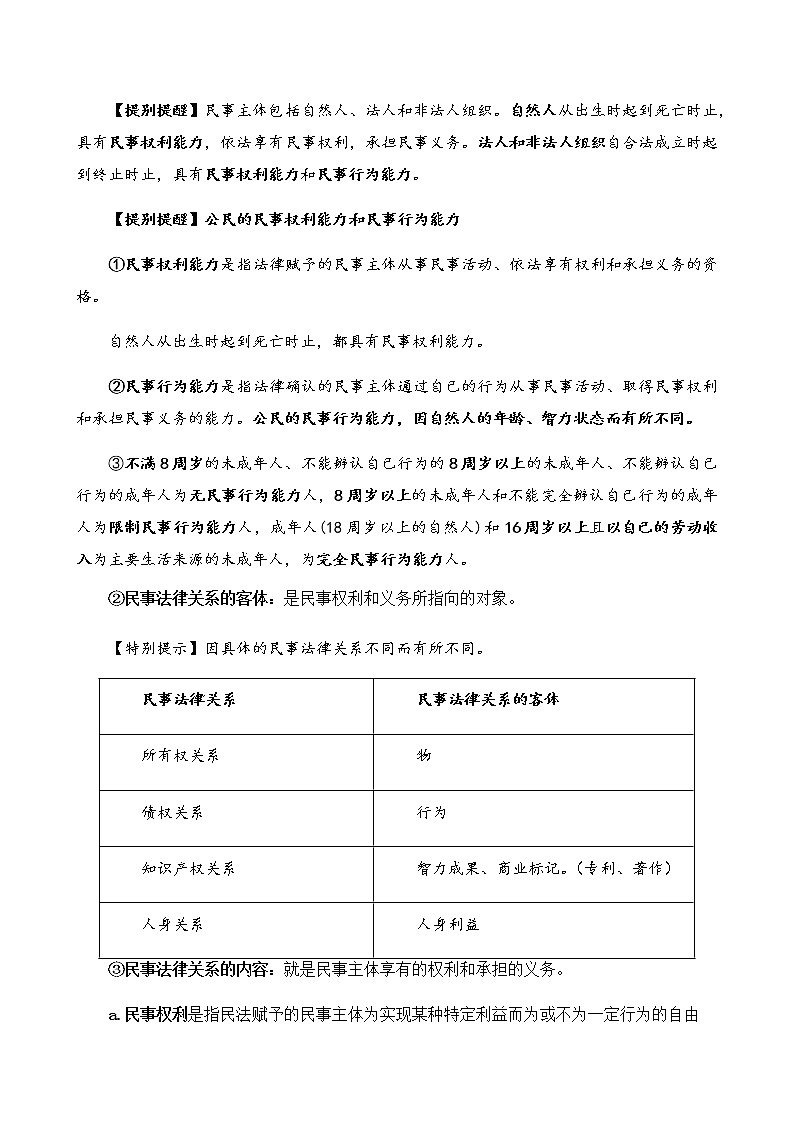 高中政治选修二  第一课 在生活中学民法用民法学案02
