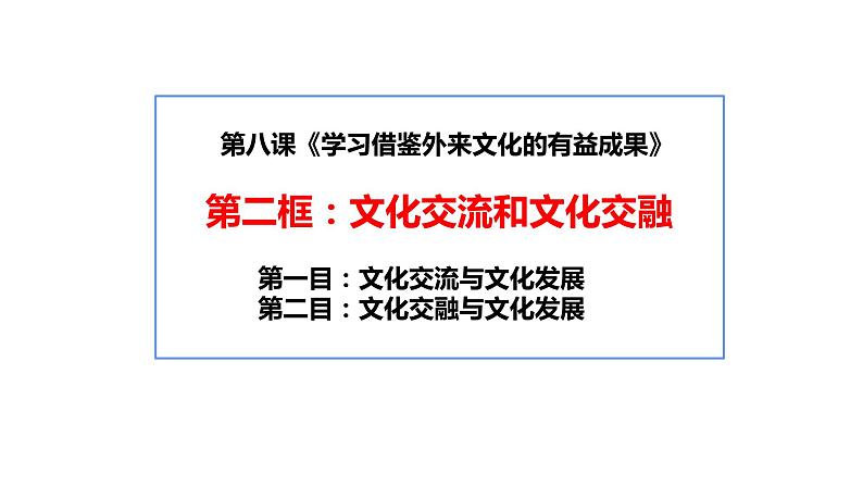 8.2 文化交流与文化交融 课件-2021-2022学年高中政治统编版四哲学与文化第1页