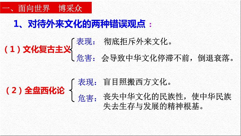 8.3 正确对待外来文化 课件-2021-2022学年高中政治统编版必修4哲学与文化06