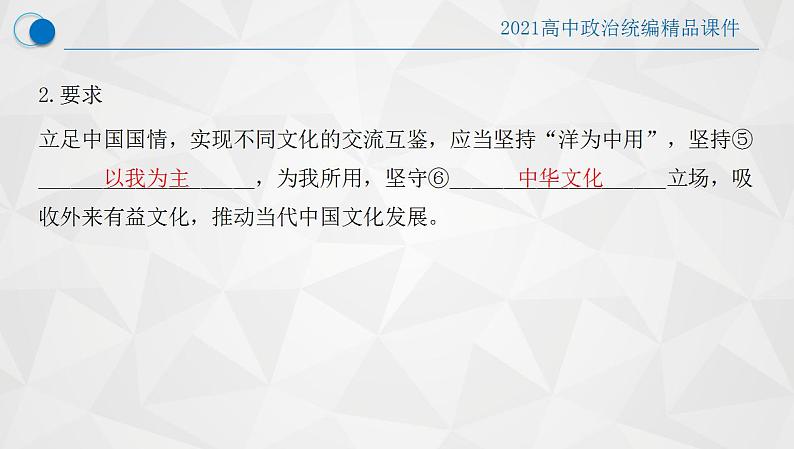 8.3 正确对待外来文化-2021-2022学年高二政治高效课堂精品优质课件（统编版必修4）07