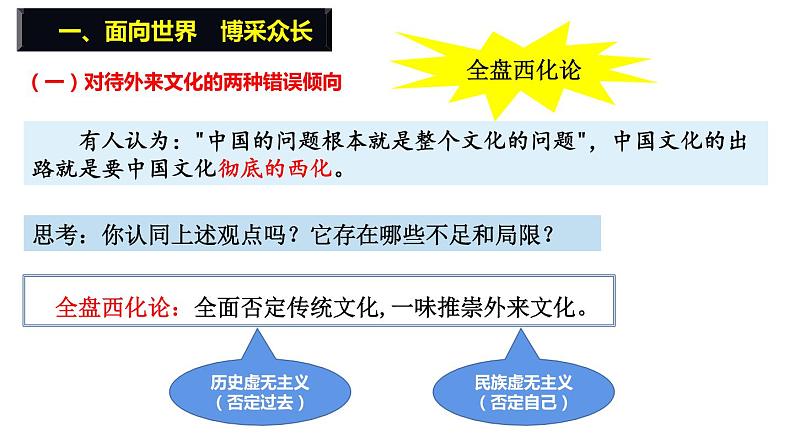 8.3 正确对待外来文化 课件-2021-2022学年高中政治统编版必修四哲学与文化06