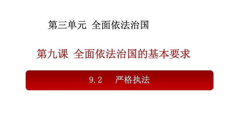 9.2 严格执法 课件 -2022-2023学年高中政治统编版必修三政治与法治01