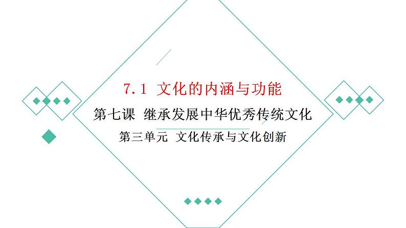 7.1 文化的内涵与功能  课件-2022-2023学年高中政治统编版必修四哲学与文化01