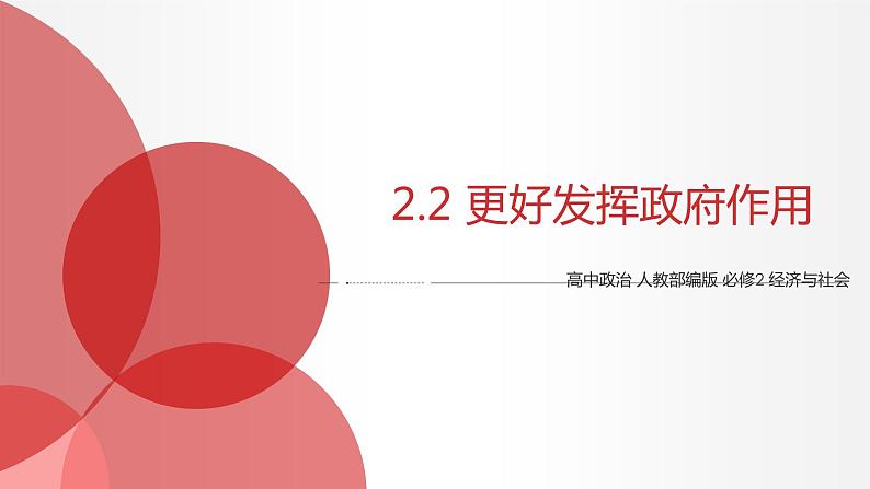 2.2 更好发挥政府作用 课件3 高中政治人教部编版必修201