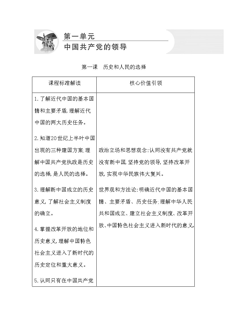 人教版高中思想政治必修3政治与法治第一单元中国共产党的领导课时作业+导学案+教学课件+检测试题01