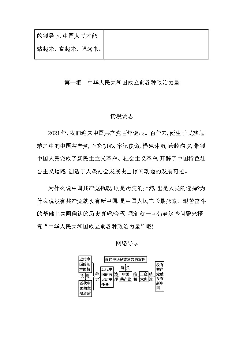 人教版高中思想政治必修3政治与法治第一单元中国共产党的领导课时作业+导学案+教学课件+检测试题02