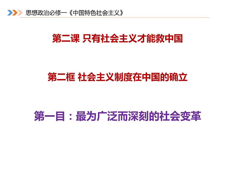 2.2 社会主义制度在中国的确立 课件-2022-2023学年高中政治统编版必修一中国特色社会主义01