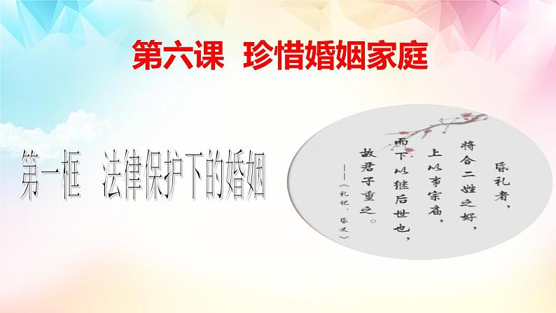 6.1法律保护下的婚姻 课件-2022-2023学年高中政治统编版选择性必修二法律与生活01