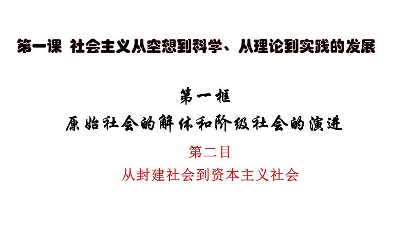 统编版高中政治必修一 1.1.2从封建社会到资本主义社会 课件01