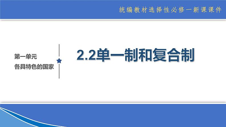 2.2单一制和复合制  （课件）高中政治选择性必修一第1页