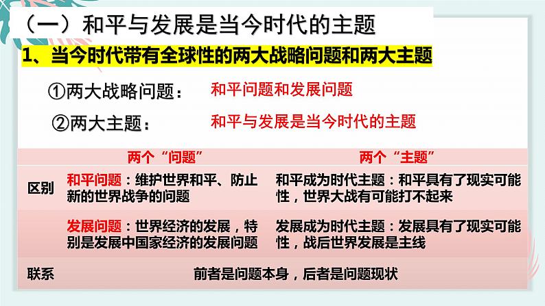 4.1时代的主题 （课件）高中政治选择性必修一第8页