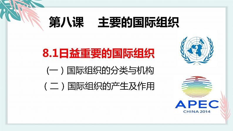 8.1日益重要的国际组织 课件 高中政治选择性必修一  当代国际政治与经济02