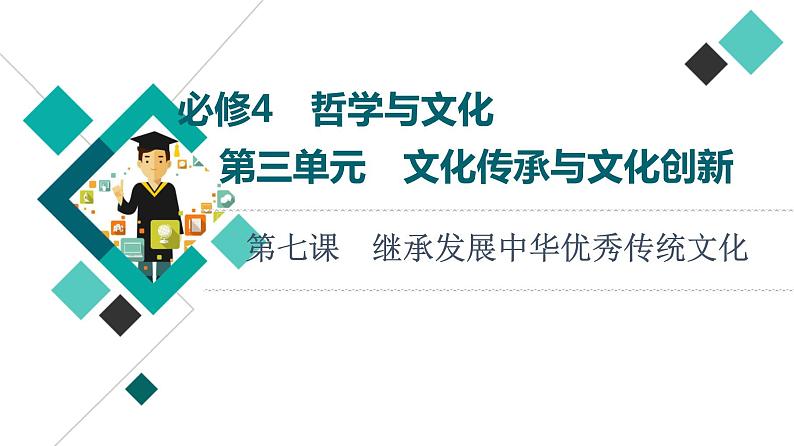 高考思想政治一轮总复习必修4第3单元第7课继承发展中华优秀传统文化课件01