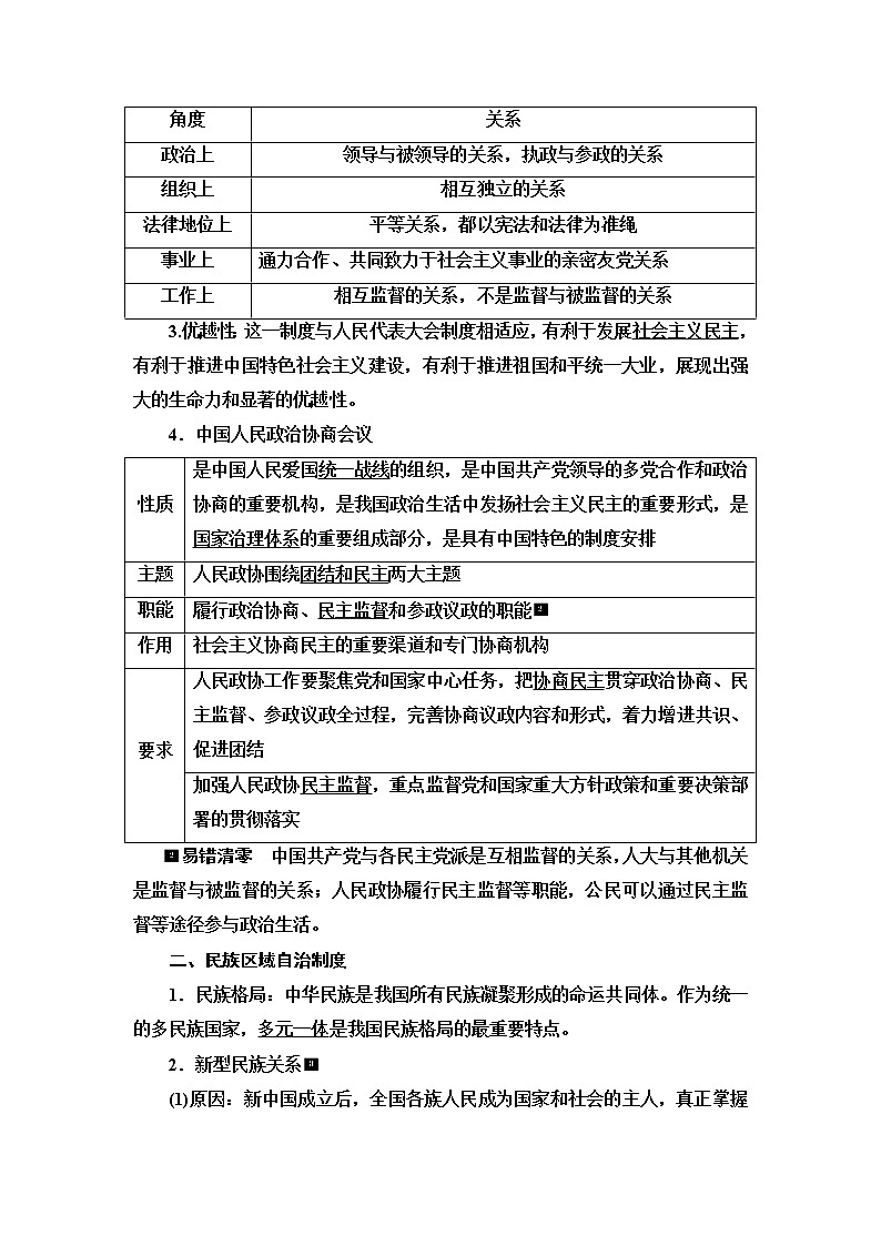 高考思想政治一轮总复习必修3第2单元第6课我国的基本政治制度学案02