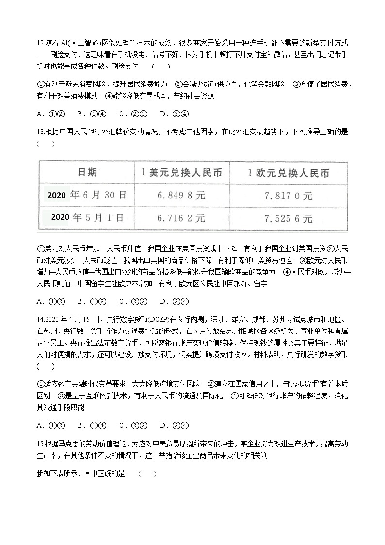 2021遂宁射洪中学高三9月月考政治试题含答案01