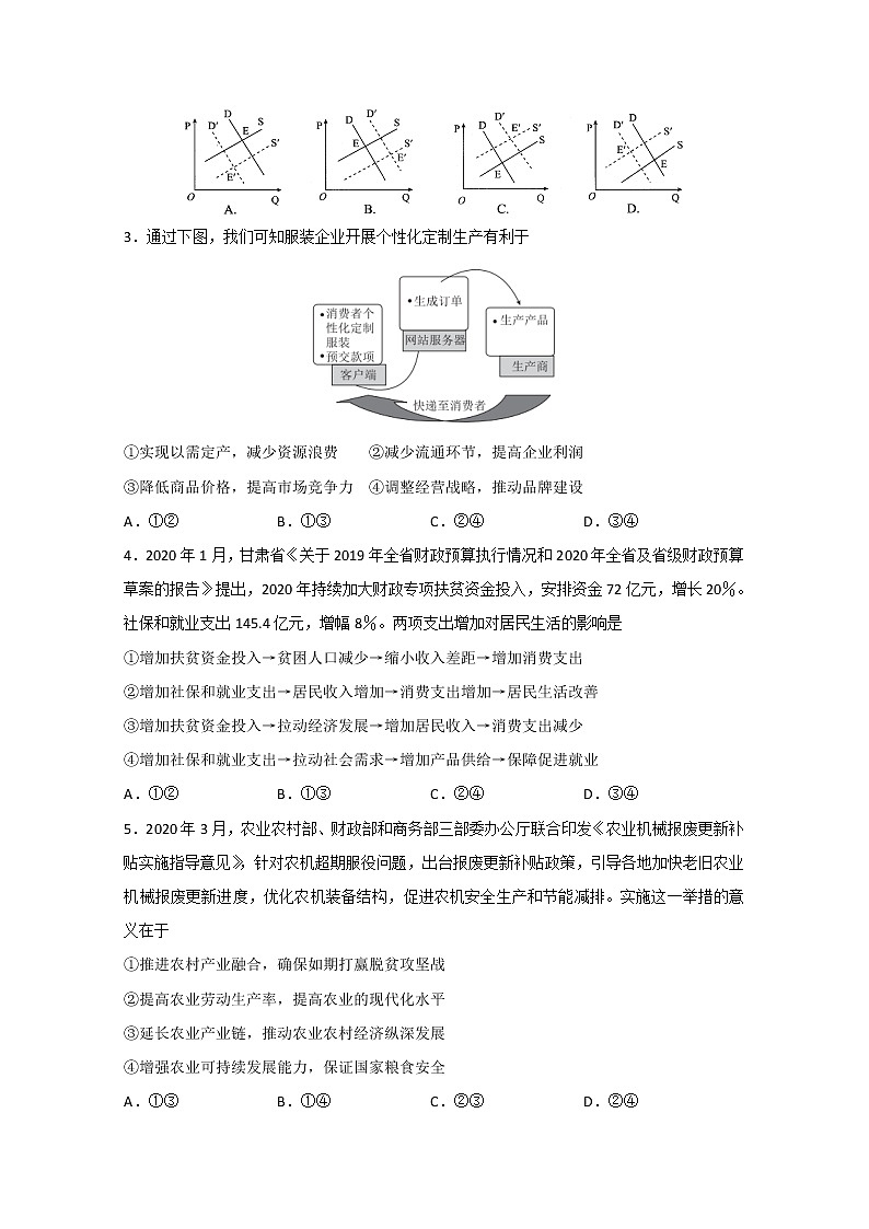 2020泰安高三第五次模拟考试（全国模拟）政治试题含答案第2页