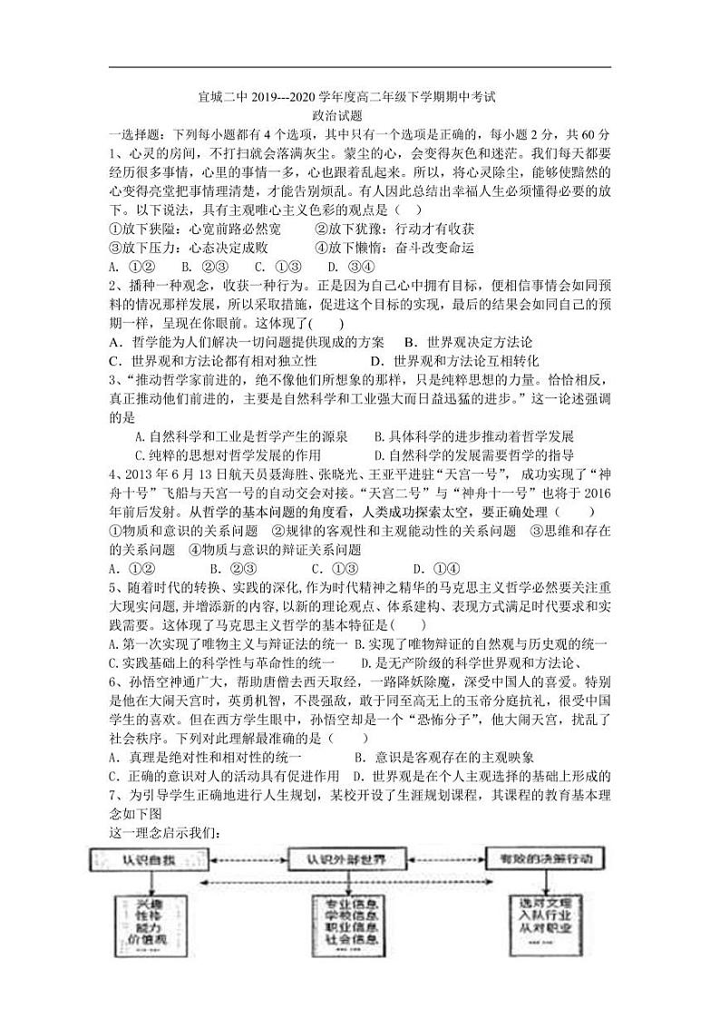2020宜城二中高二下学期期中考试政治试题PDF版含答案01