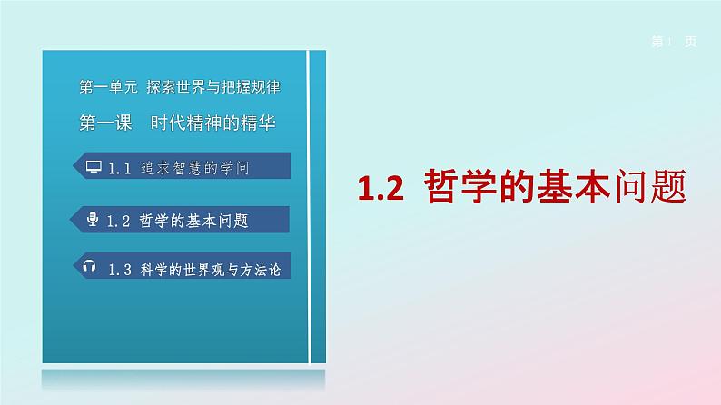 1.2 哲学的基本问题 课件01