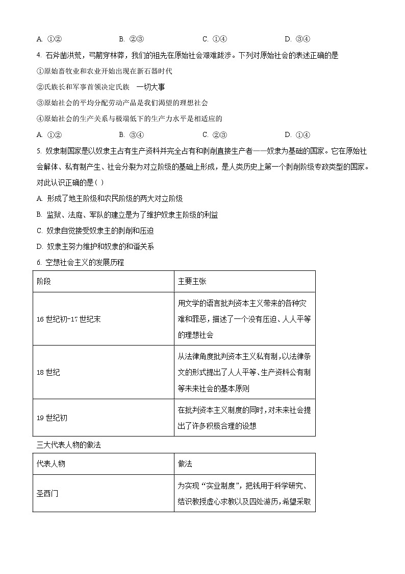 吉林省通化市辉南县第六中学2022-2023学年高一上学期10月月考政治试题无答案第2页