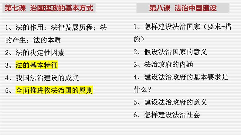 2022-2023学年必修三《政治与法治》第三单元全面依法治国一轮复习第2页