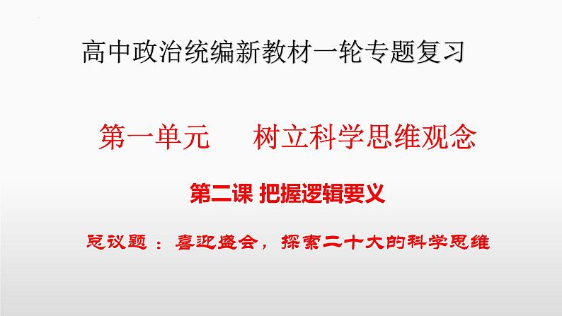 第二课 把握逻辑要义 课件-2023届高考政治一轮复习统编版选择性必修三逻辑与思维03