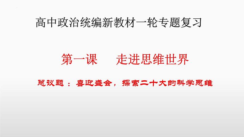 第一课 走进思维世界 课件-2023届高考政治一轮复习统编版选择性必修三逻辑与思维第4页