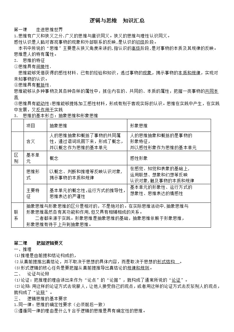高二政治选择性必修三（统编版） 重点知识点汇总第1页