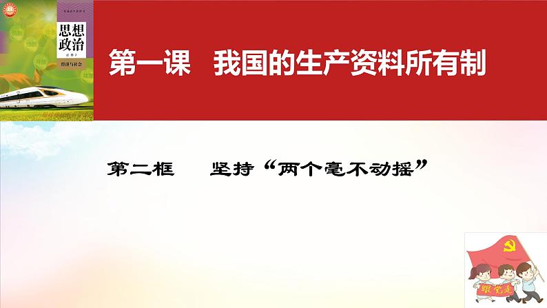 必修2经济与社会第一课我国的生产资料所有制第二框坚持“两个毫不动摇” 课件01