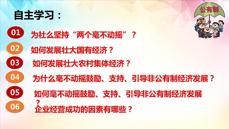 必修2经济与社会第一课我国的生产资料所有制第二框坚持“两个毫不动摇” 课件02