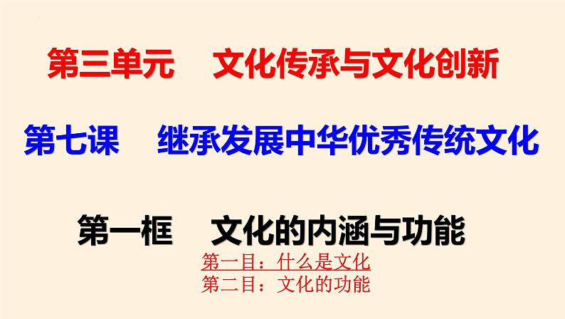 7.1 文化的内涵与功能  课件-2022-2023学年高中政治统编版必修四哲学与文化02