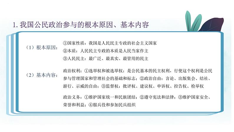 专题六 公民权利与政治参与 课件-2023届高考政治大单元二轮复习人教版必修二政治生活第6页