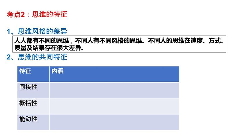 高三复习 选修三逻辑和思维 第一课 走进思维世界课件07