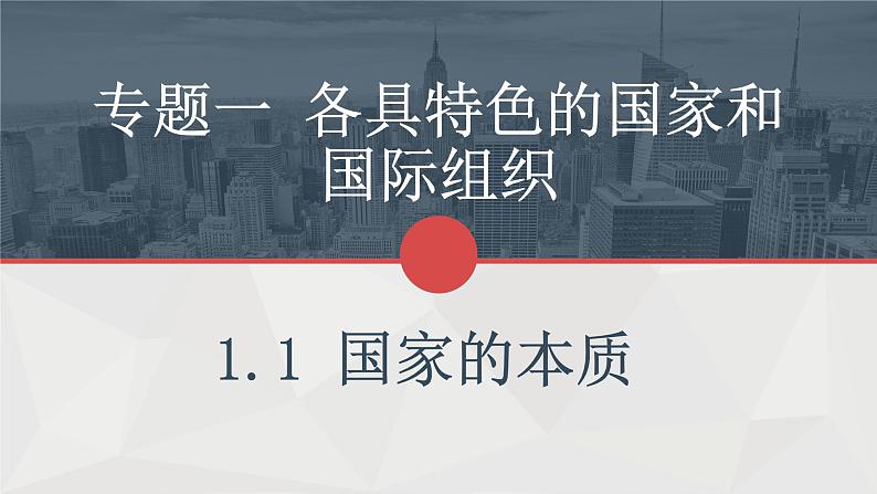 1.1.国家的本质 课件-2021-2022学年高中政治人教版选修3国家和国际组织常识01