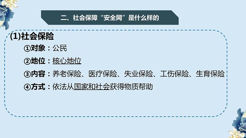 统编版高中政治必修二经济与生活 4.2我国的社会保障 课件（第7页