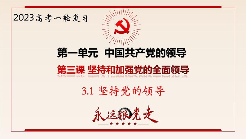 3.1 坚持党的领导 课件-2023届高考政治一轮复习统编版必修三政治与法治第1页