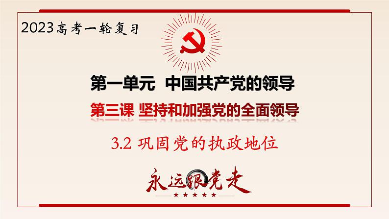 3.2巩固党的执政地位课件-2023届高三政治一轮复习必修3政治与法治第1页