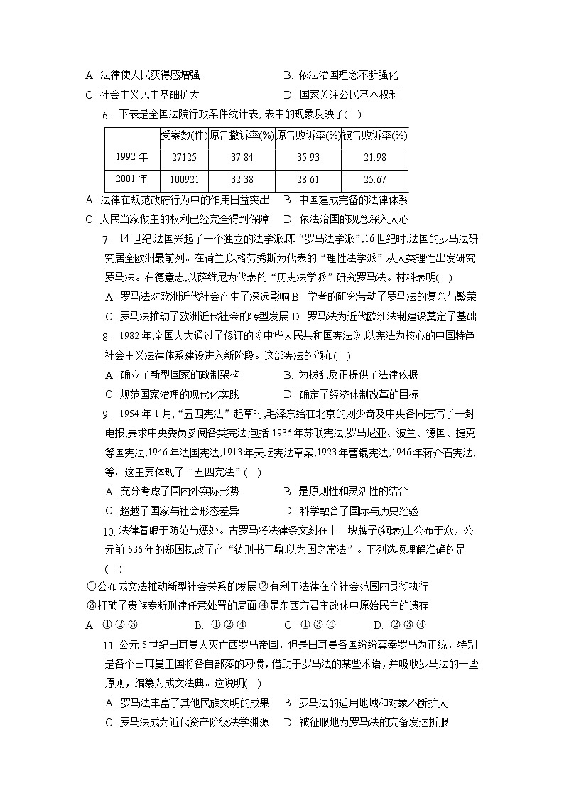 广西壮族自治区钦州市第四中学2022-2023学年高一上学期期中历史试题（含答案）02