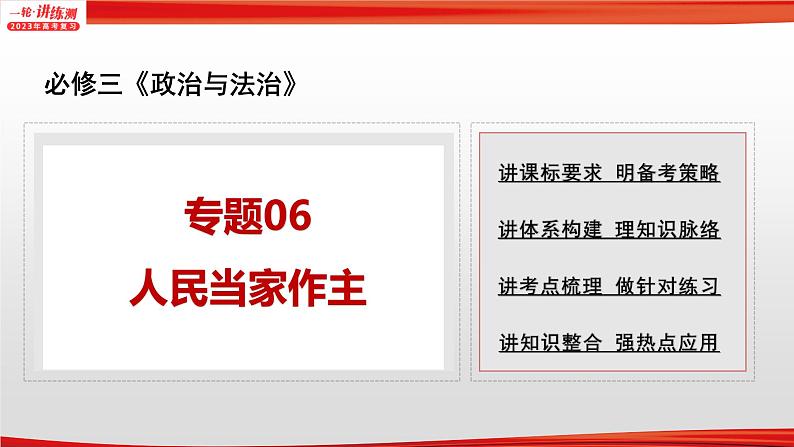 【备战2023高考】政治全复习——专题06《人民当家作主》课件（浙江专版）01