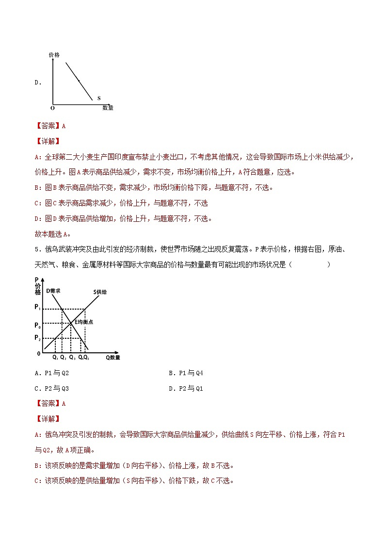 【备战2023高考】政治考点全复习——考点02《多变的价格》精选题（含解析）（人教版）03