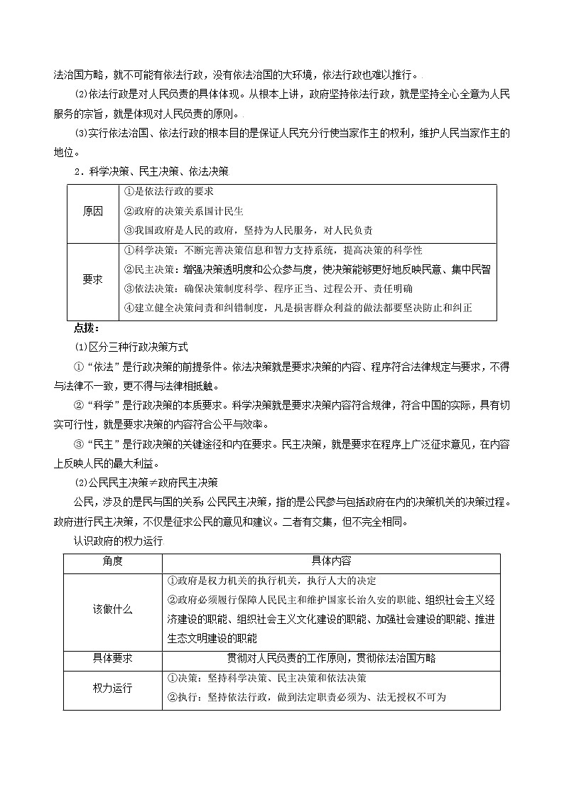 【备战2023高考】政治考点全复习——考点15《我国政府受人民的监督》考点细究（人教版） 试卷02