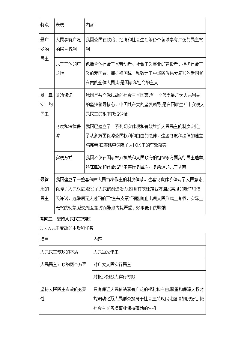 专题六 人民当家作主——2023届高考政治大单元二轮复习串思路【配套新教材】第2页