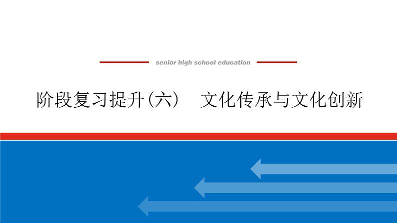 2023高考政治(新教材)复习课件 阶段复习提升(六) 文化传承与文化创新01