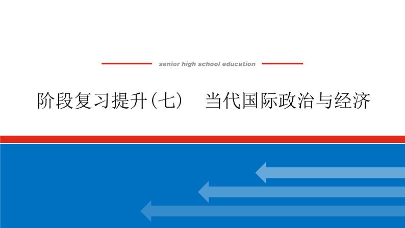 2023高考政治(新教材)复习课件 阶段复习提升(七) 当代国际政治与经济01