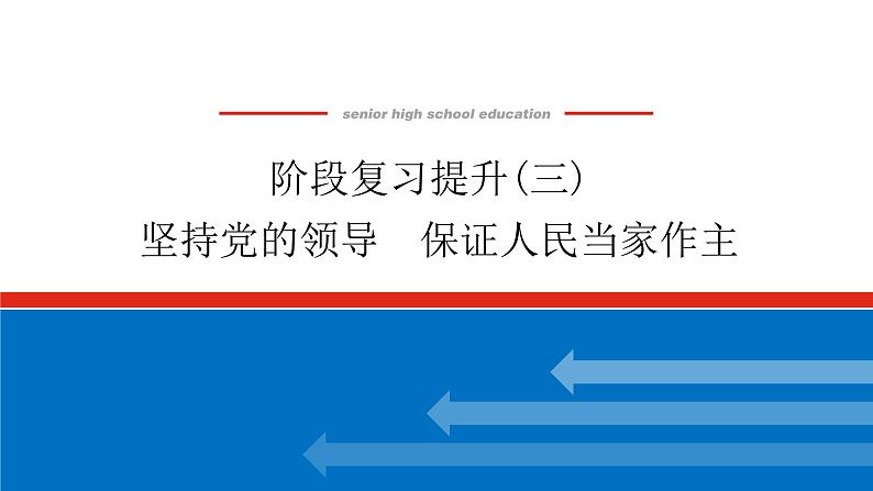 2023高考政治(新教材)复习课件 阶段复习提升(三) 坚持党的领导 保证人民当家作主01