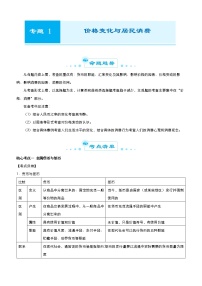 新高中政治高考 2021届高考二轮精品专题一 价格变化与居民消费 学生版